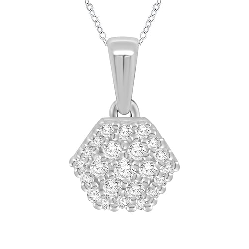 Anhänger in Hexagonform mit Lab Grown Diamanten Aliki