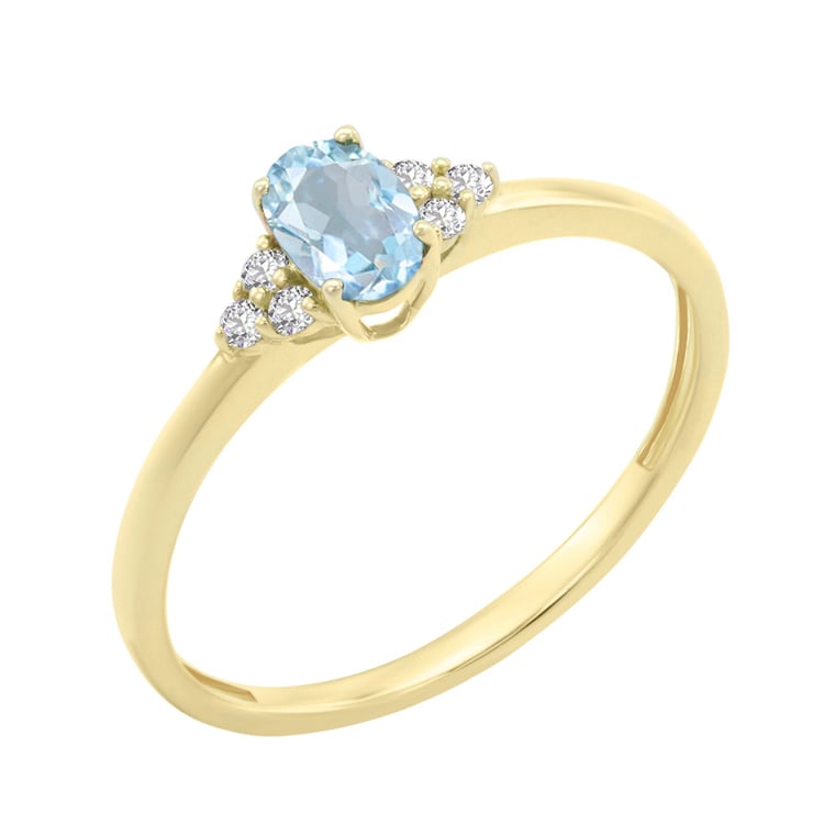 Eleganter Ring mit Aquamarin und Diamanten Sheldo 129143