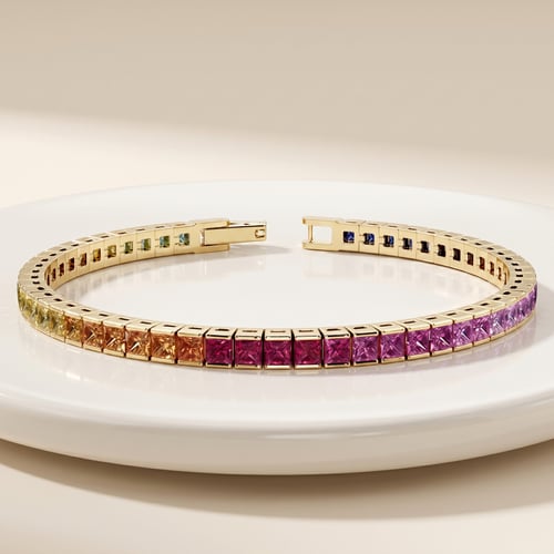 Elegantes silbernes Armband mit Saphir Kyril