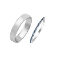 Memoryring mit blauen Diamanten und Herrenring Oana