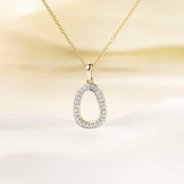 Goldener Anhänger mit Lab Grown Diamanten Evie 163627