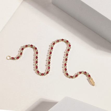 Tennisarmband mit Rubinen und Diamanten Kendrick