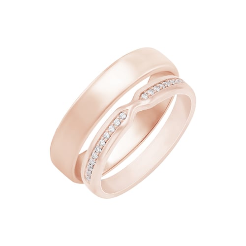 Eheringe aus Eternity-Ring mit Lab Grown Diamanten und einem breiten Komfort-Ring Asne