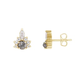 Ohrringe mit Salt and Pepper Diamanten und Moissaniten Kruno