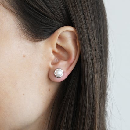 Silberne Ohrstecker mit Perlen Sophia