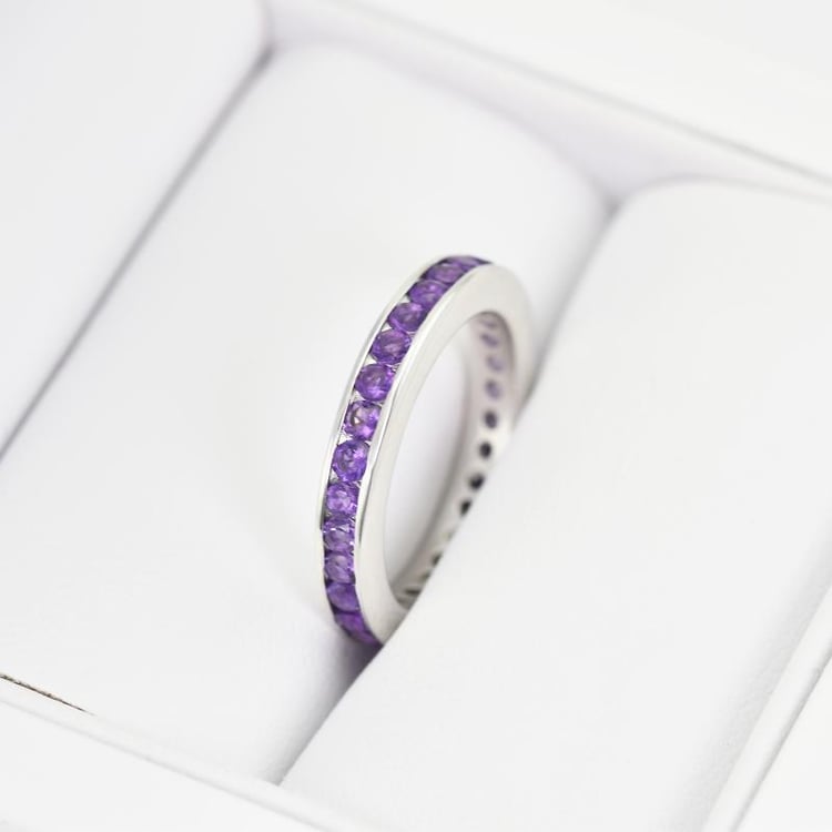 Memoire Ring mit Amethysten aus Silber Urian 14425