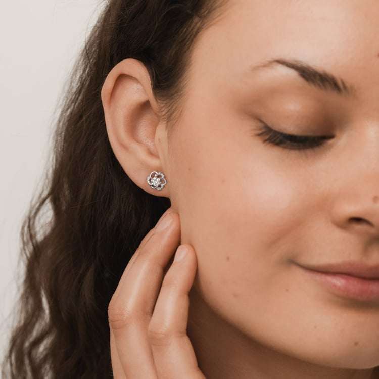 Diamantohrringe in Form von Blumen Belisario 153838