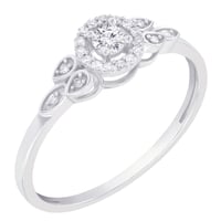 Silberner Halo-Ring mit Lab Grown Diamanten Avila