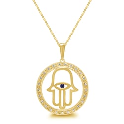 Anhänger in Form einer Hand mit Saphir Hamsa