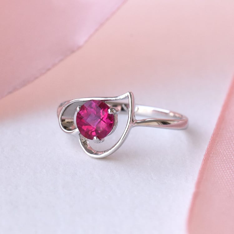 Romantischer Silberring mit Rubin Misal 78421