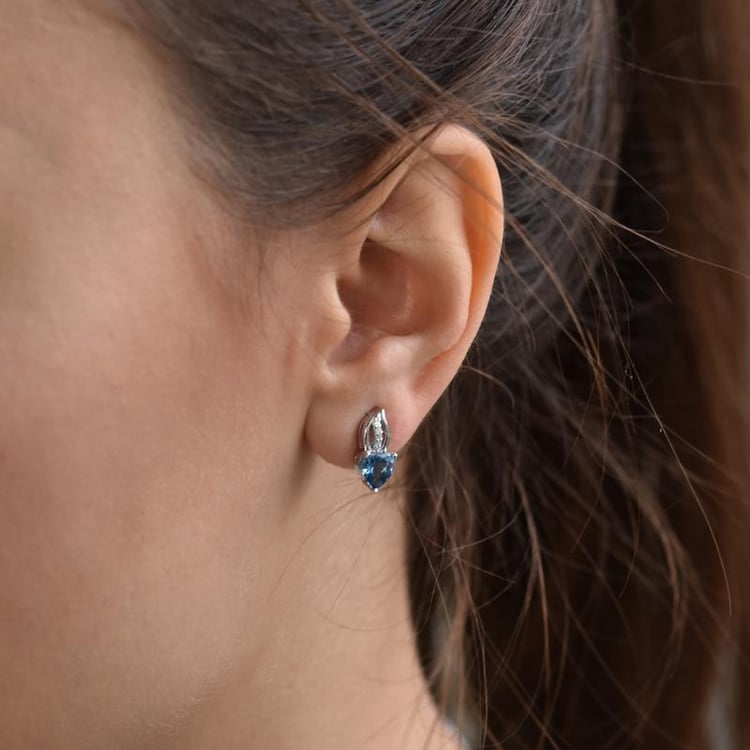 Silberne Ohrringe mit Topasen 30545