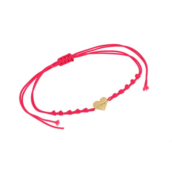 Armband mit Anhänger in Herzform mit Gravur und Diamanten Kristie 108137