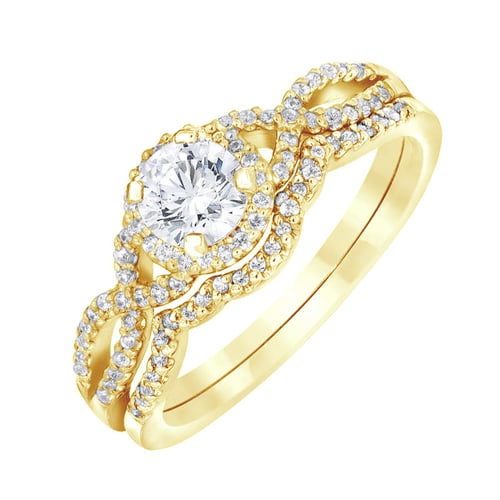 Set Verlobungsring und Eheringe mit Diamanten Dayla