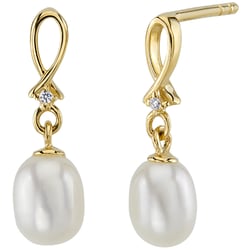 Goldene Perlenohrringe mit Zirkonia Kristine