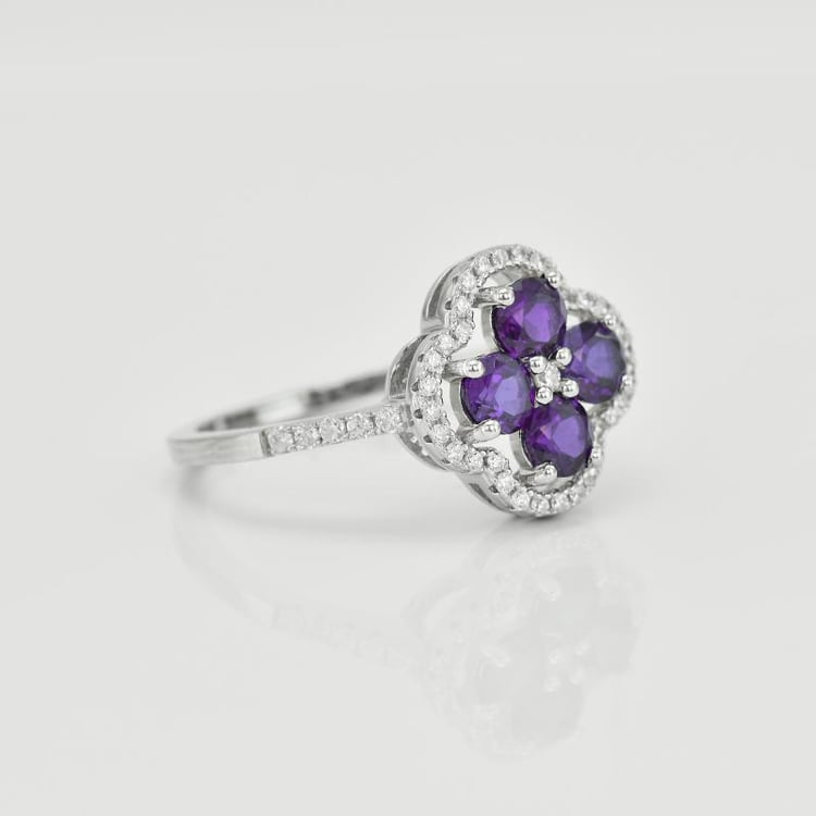 Silberner Ring mit Amethysten 16559