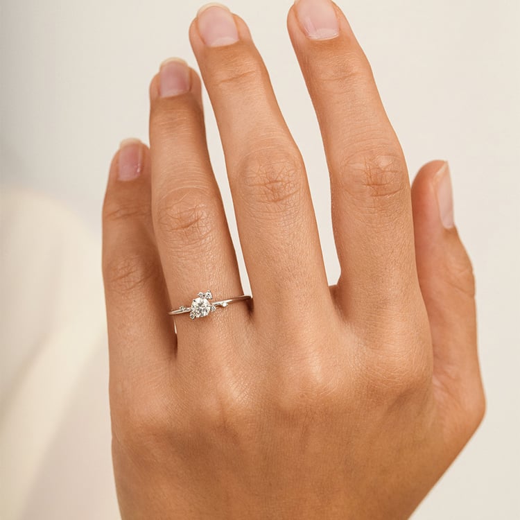 Cluster Verlobungsring mit 0.3ct Naturdiamanten Rosa 162703