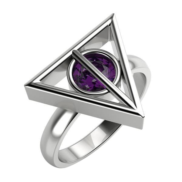 Ring mit rundem Amethyst