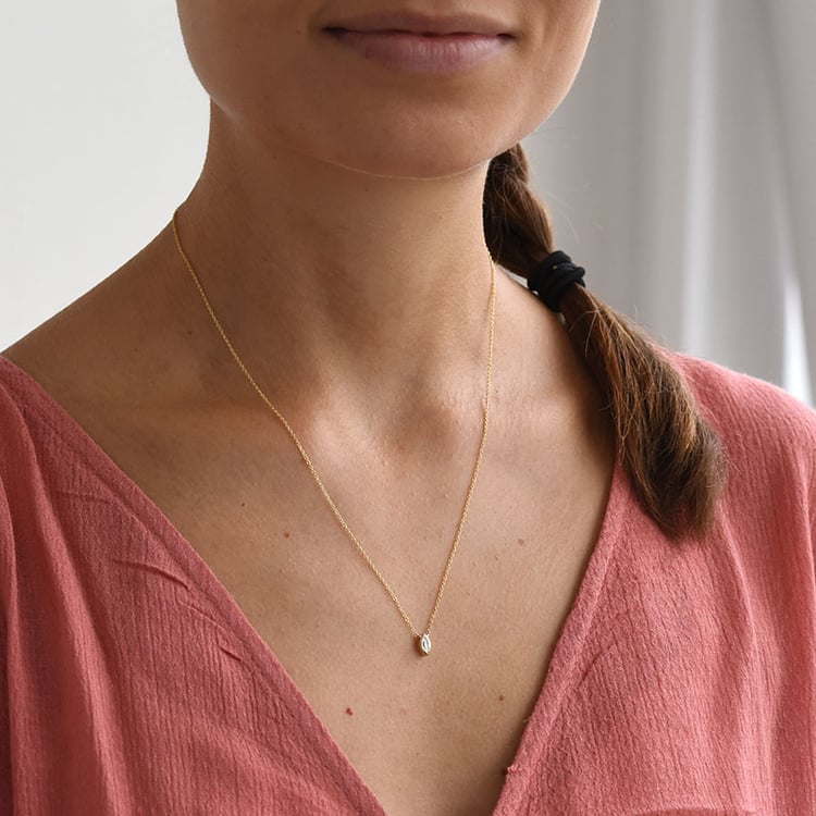 Goldkette mit 0.25ct GIA-zertifiziertem Diamant im Marquiseschliff Rabba 84683