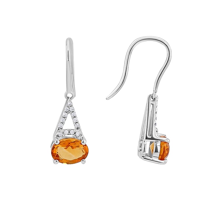 Goldene Citrinohrringe mit Diamanten Jesper 128810