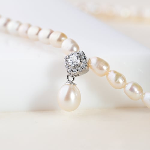 Perlenkette mit Zirkonia Vinie
