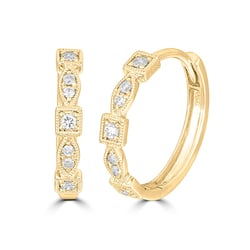 Creolen im Vintagestil mit Diamanten Nedim