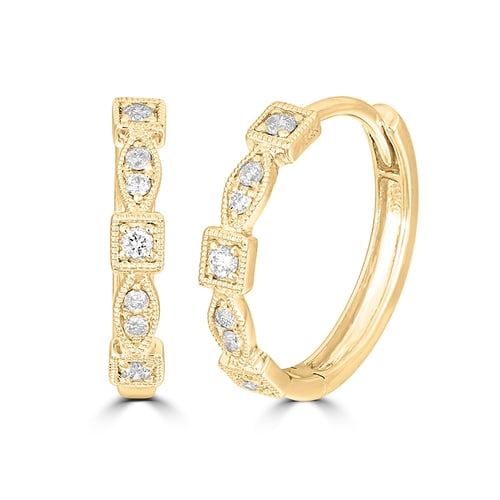 Creolen im Vintagestil mit Diamanten Nedim