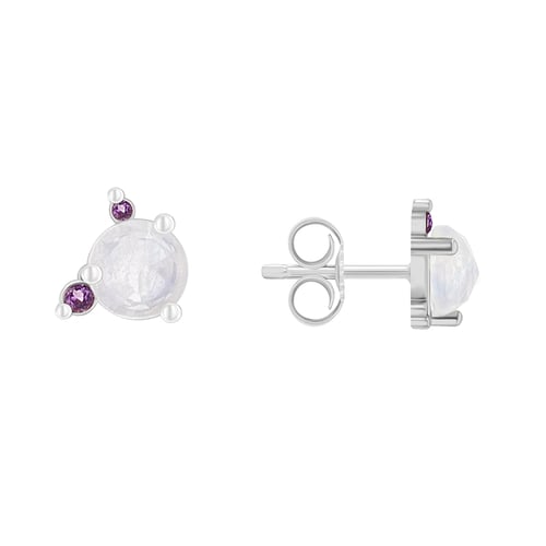 Ohrringe mit Mondstein, Amethyst und Saphir Turgay