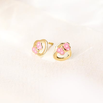 Kinder-Ohrringe aus Gold mit Schmetterling Lady