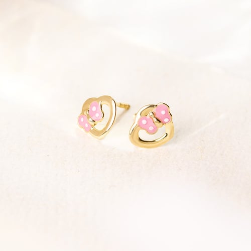 Kinder-Ohrringe aus Gold mit Schmetterling Lady