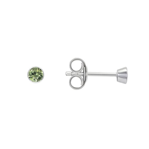 Minimalistische Ohrstecker mit grünen Saphiren in Bezelfassung Tofine