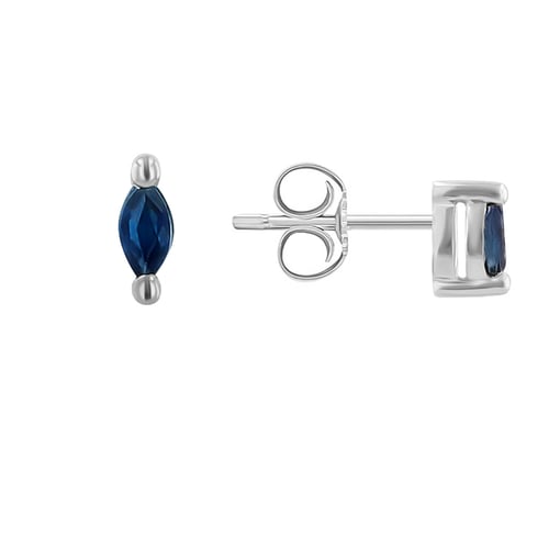 Minimalistische Ohrstecker mit blauen Saphiren Daina