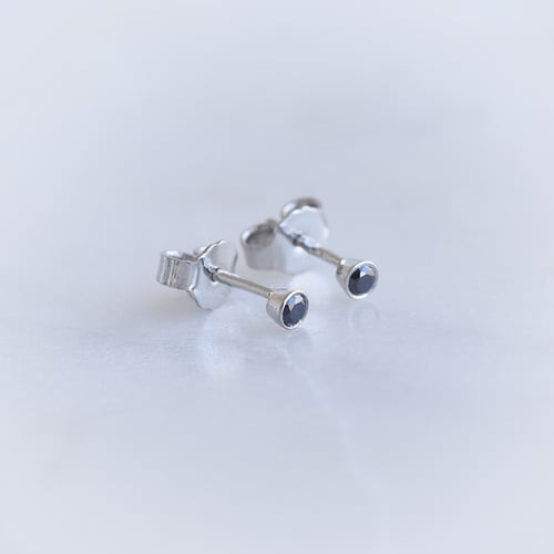 Silberne Ohrstecker mit schwarzen Diamanten in Bezelfassung Tofine