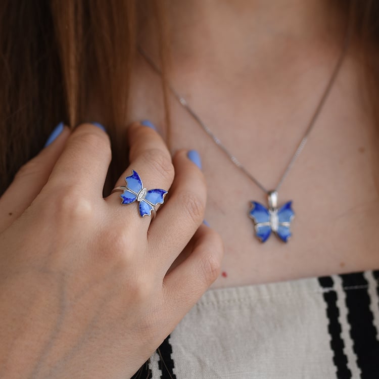 Silberring mit Schmetterlring 64092