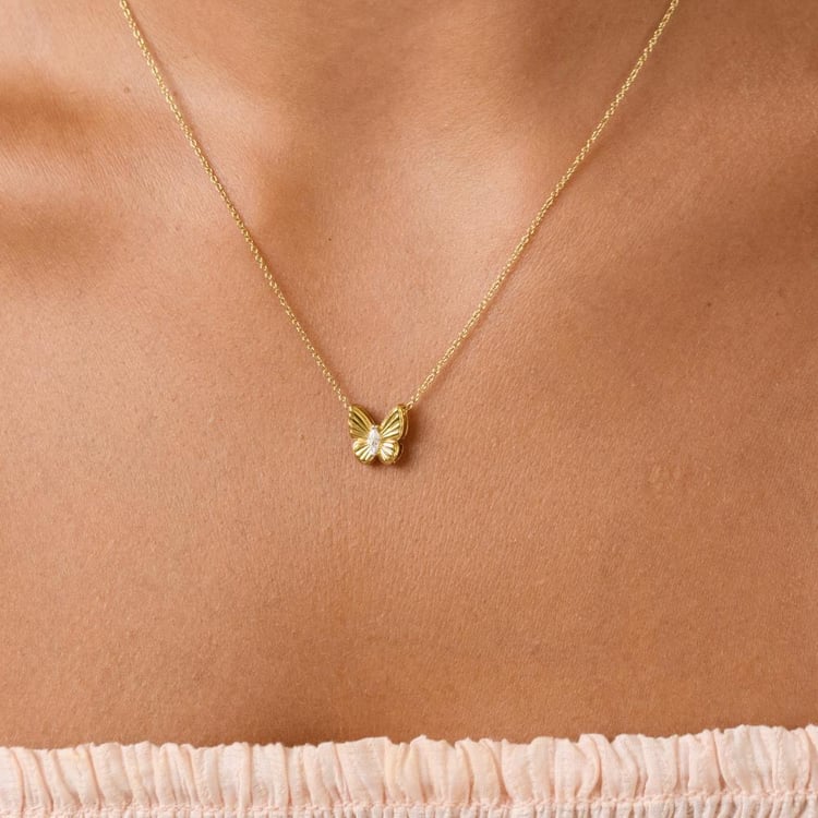 Anhänger mit Lab Grown Diamanten in Form eines Schmetterlings Larisa 161472