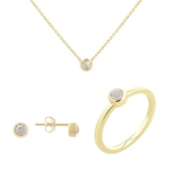 Minimalistisches Schmuckset mit Salt and Pepper Diamanten Jana