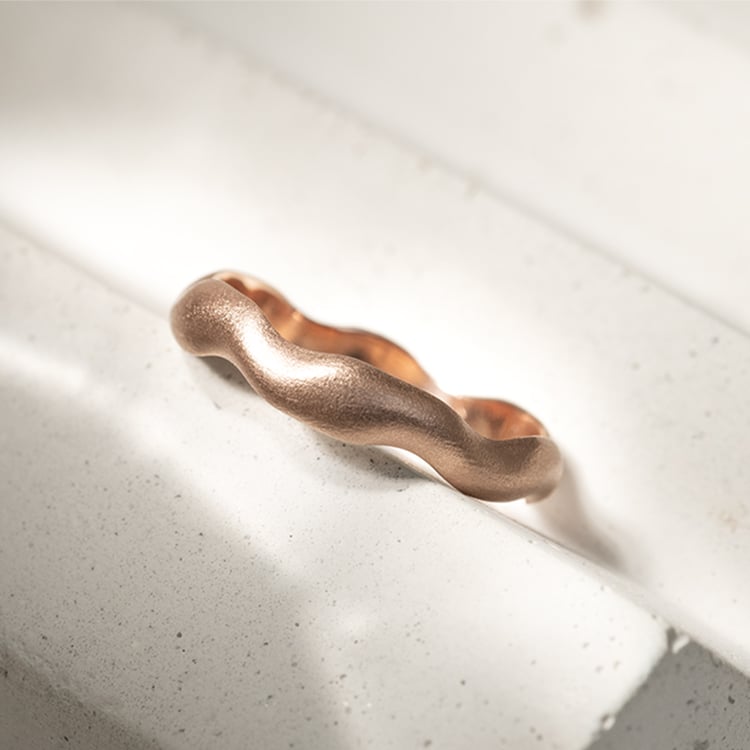 Ring aus mattem Roségold für Herren Keller 129616