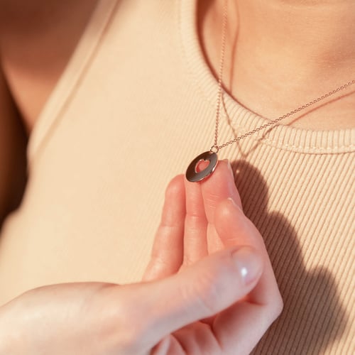 Silbernes Set mit zwei Anhänger in Herzform Elly