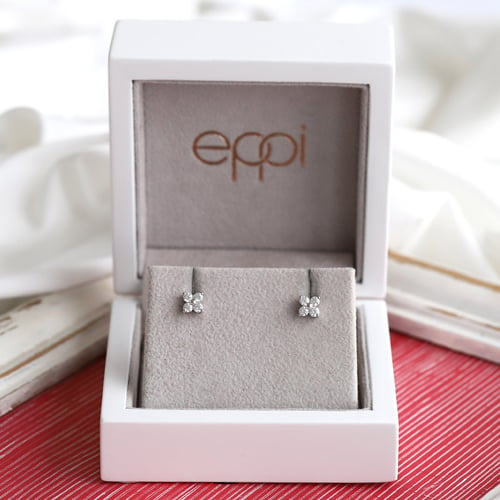 Ohrringe mit Diamanten in Blumenform Teresia