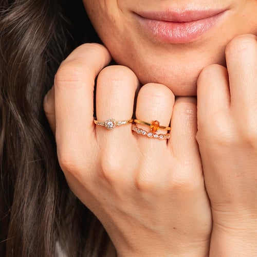 Haloring mit Diamanten Mourise
