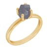 Goldener Ring mit Rohdiamant in dunkelgrau Nemy