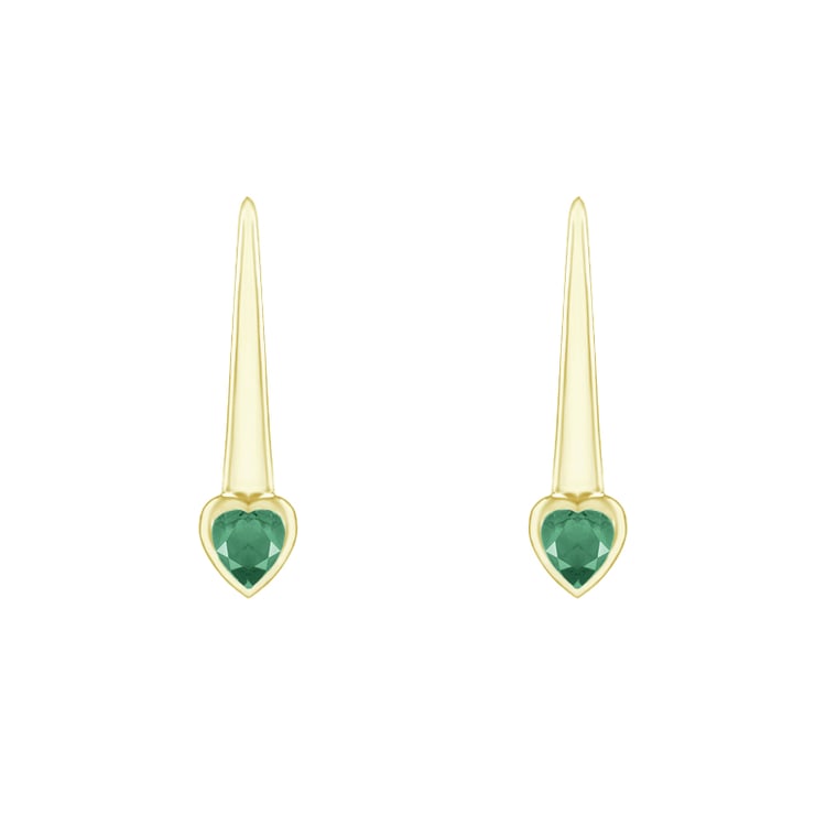 Hängeohrringe mit Smaragd Herzen Levy