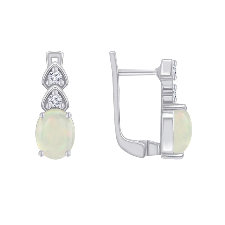 Hängeohrringe mit Opalen und Zirkonia Glory 47983