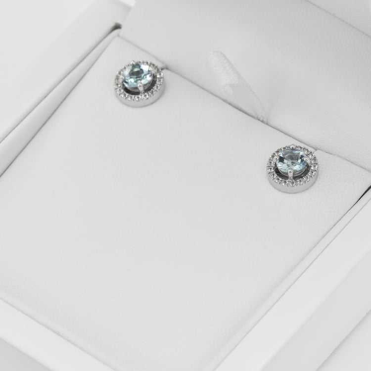 Goldene Ohrringe mit Aquamarinen und Topasen Badulf 38477