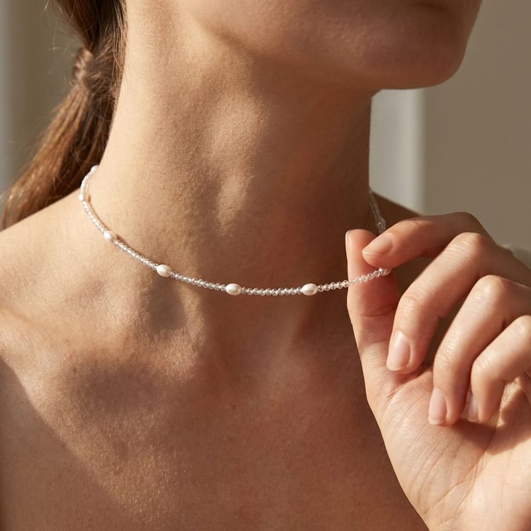 Silberne Perlenkette Ilmar 166300