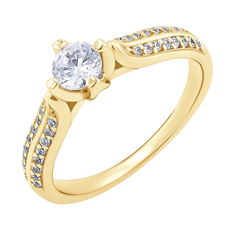 Verlobungsring mit Moissanit und Lab Grown Diamanten Katynie 132528