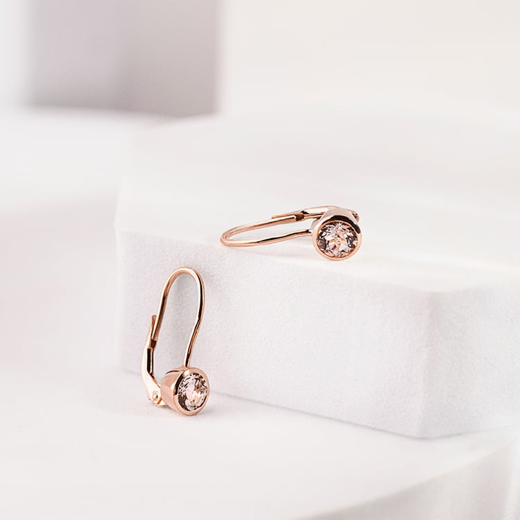 Goldene Ohrringe mit Morganiten Vega 152965