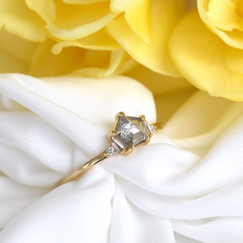 Salt and Pepper Diamant im goldenen Ring Stefan
