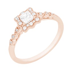 Vintage-Ring mit glänzenden Diamanten Venera