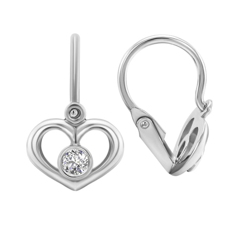 Goldene Kinderohrringe in Herzform mit Lab Grown Diamanten Ariel 145045