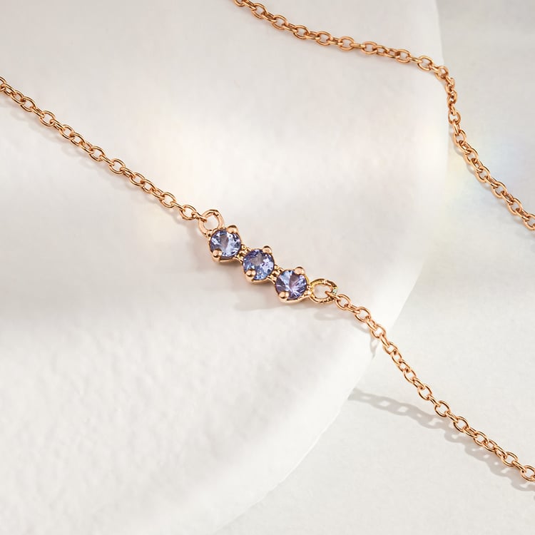 Minimalistische Halskette mit Tansaniten Kiah 156736